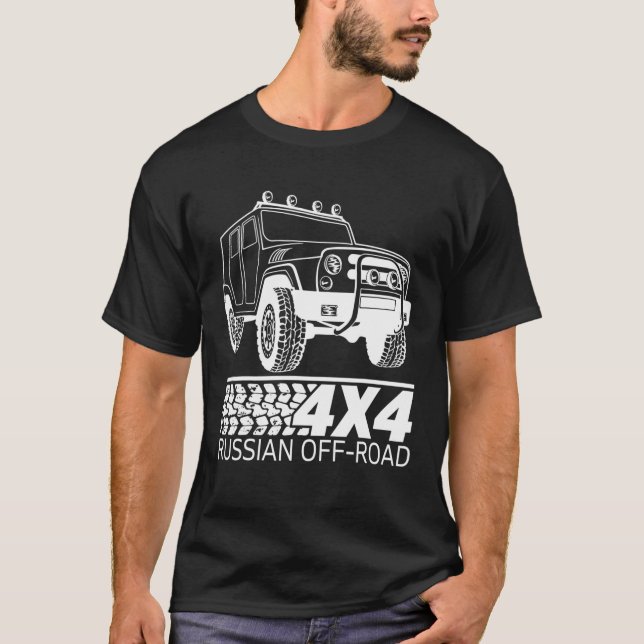 Ryska offroad 4X4 Ryssland Sovjetunionen T Shirt (Framsida)