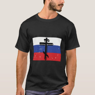 Ryska ortodoxa Christian Flagga Kor T Shirt