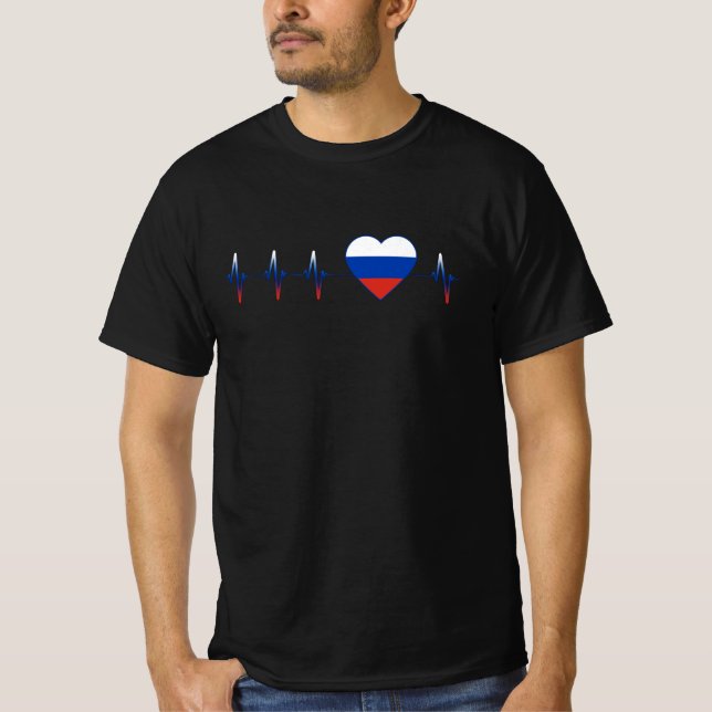 ryska örtslag i Kärlek Ryssland Flagga Heart Land T Shirt (Framsida)