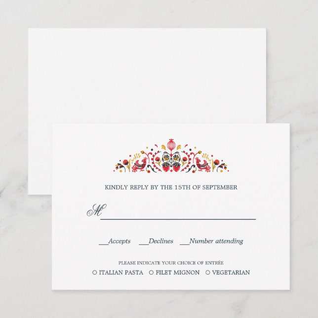 ryska PeopleArt BRÖLLOP OSA MEAL-VAL Kort (Fram/baksida)