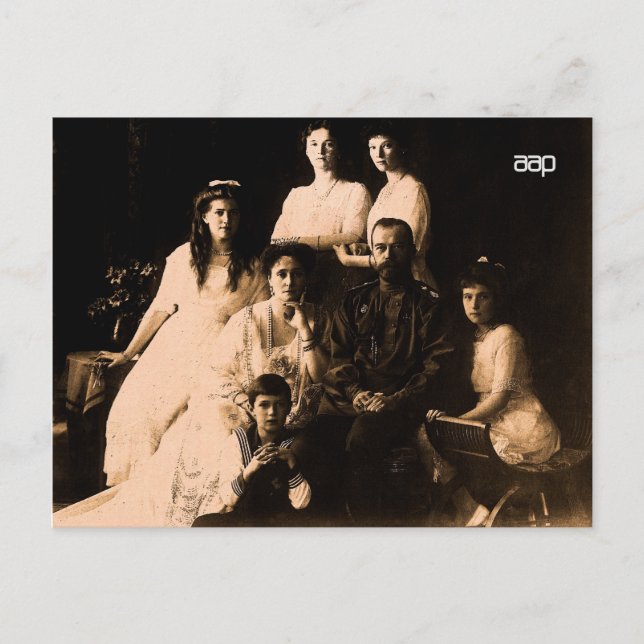 Ryska Royalets familj 1914 Vykort (Framsida)