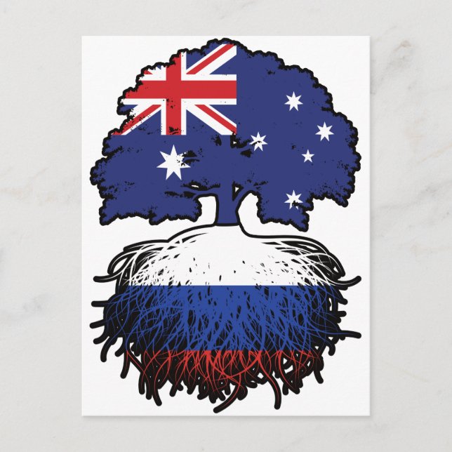 Ryska ryska australiska Australiens Träd-rötter Vykort (Framsida)