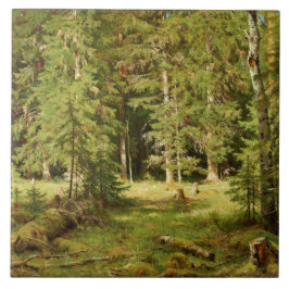 Ryska skogen (Rustic Landscape) (Grönt Skogen) Kakelplatta