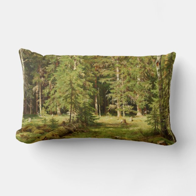 Ryska skogen (Rustic Landscape) (Grönt Skogen) Lumbarkudde (Framsida)