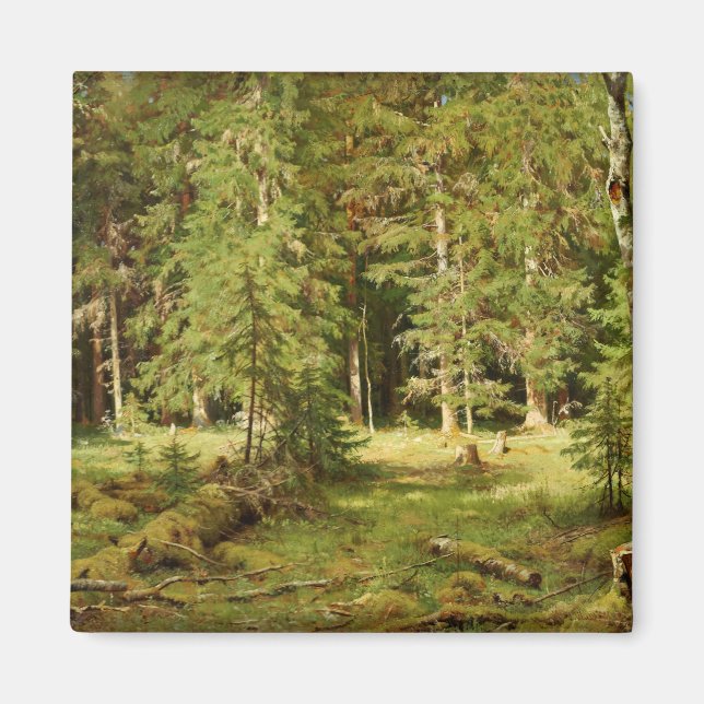 Ryska skogen (Rustic Landscape) (Grönt Skogen) Magnet (Framsidan)