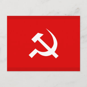 Ryska Sovjetunionen Hammer & Sickle Flagga Vykort