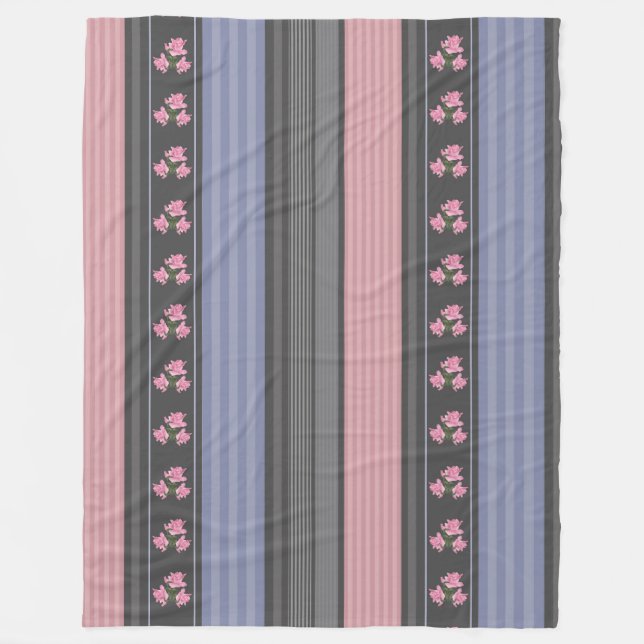 Ryska, strimlade, lapptäcke fleecefilt (Framsidan)