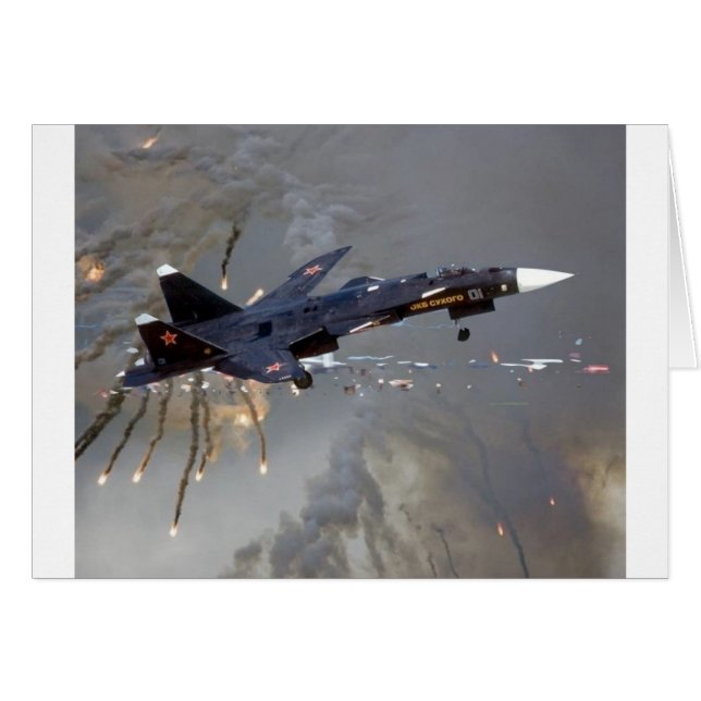 RYSKA SUKHOI SU-27 ’FLANKER’ HÄLSNINGSKORT (Framsidan Horizontal)