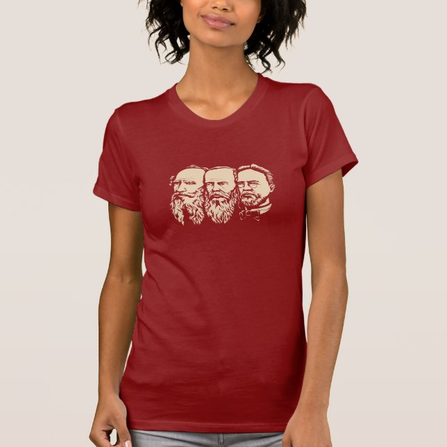 Ryska trojkan: Tolstoy, Dostoevsky, Chekhov T Shirt (Framsida)