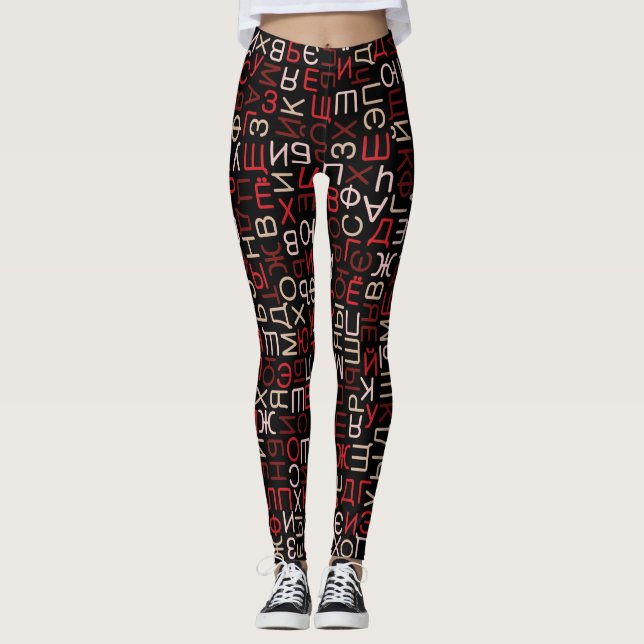 Ryskt cyrilliskt skript leggings (Framsida)