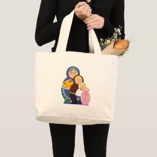 Ryskt dockaMatryoshka liv arrangerar färgrikt Jumbo Tygkasse