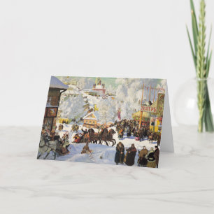 Ryskt julkort för scenen Snö Helgkort