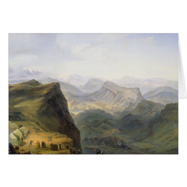 Ryskt militärt läger i Dagestan, 1895 Hälsningskort (Framsidan Horizontal)