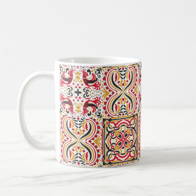 Ryskt mönster för boho chic kaffemugg (Vänster)