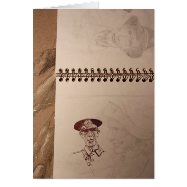 Ryskt Soldat Sketchbook-kort Hälsningskort (Framsidan)