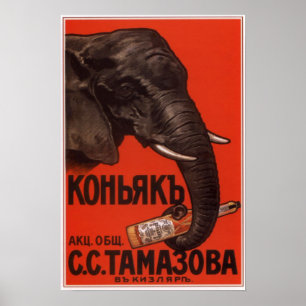 Ryskt välde Cognac som annonserar 1900 Poster