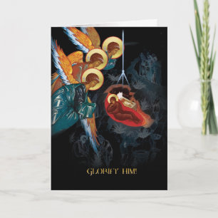 Ryskt vitryskt ortodoxt julkort helgkort