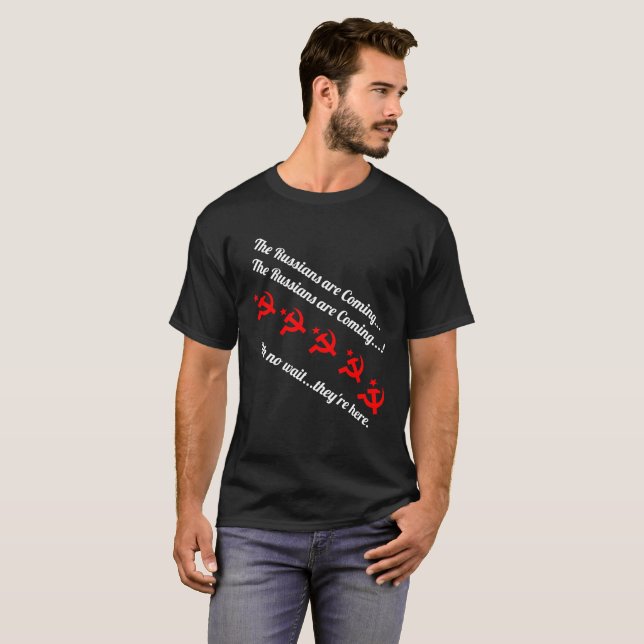 "Ryssarna kommer..åh nej vänta T-Shirt Black (Hel framsida)