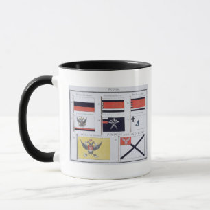 Ryssen sjunker, från en fransk bok av flaggor, mugg