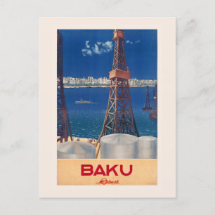 Ryssland Baku Sovjetunionen Vintage affisch 1936 Vykort