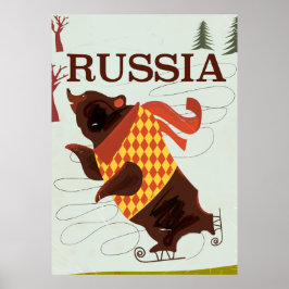 Ryssland björn vintage reseposter poster