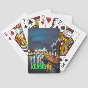 Ryssland eller Ryska federationen Moskva på natten Casinokort
