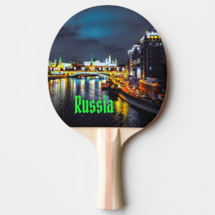 Ryssland eller Ryska federationen Moskva på natten Pingisracket