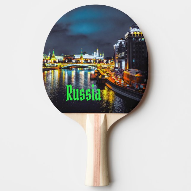 Ryssland eller Ryska federationen Moskva på natten Pingisracket (Framsidan)
