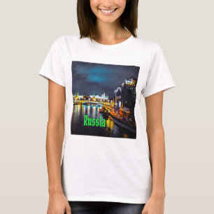 Ryssland eller Ryska federationen Moskva på natten T Shirt