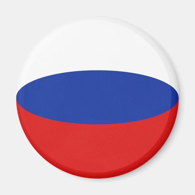 Ryssland Fisheye Flagga Magnet (Framsidan)