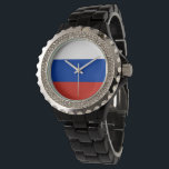 Ryssland flagga armbandsur<br><div class="desc">En idealisk gåva till alla dem som är patriotiska i land!</div>