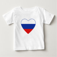 Ryssland Flagga Heart T-Shirt