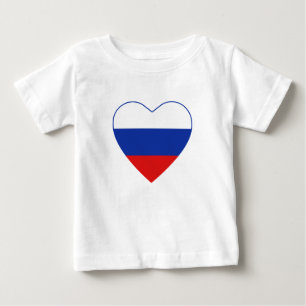 Ryssland Flagga Heart T-Shirt