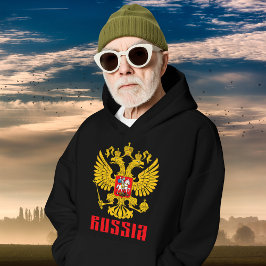 Ryssland Flagga Imperial Eagle ryska ortodoxa Hoodie