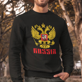 Ryssland Flagga Imperial Eagle ryska ortodoxa Lång Ärmad Tröja