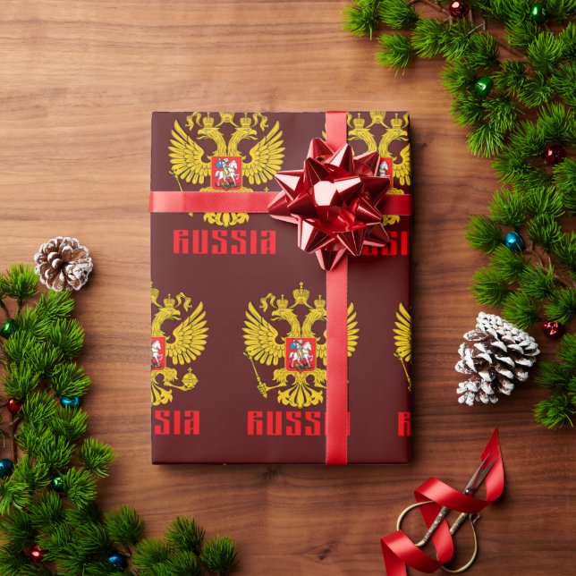 Ryssland Flagga Imperial Eagle ryska ortodoxa Presentpapper (Julgåva)