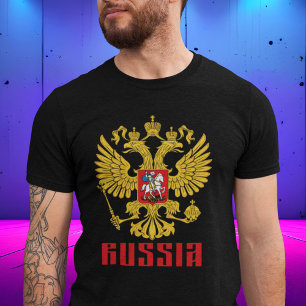 Ryssland Flagga Imperial Eagle ryska ortodoxa T Shirt