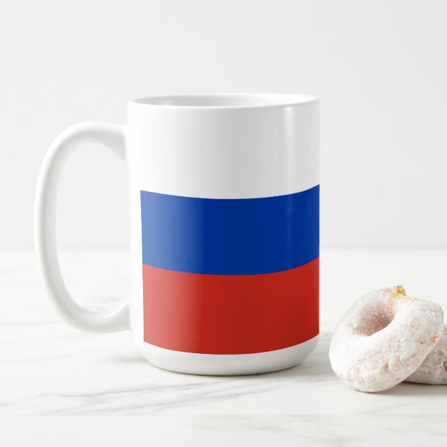 Ryssland flagga kaffemugg (Med munk)