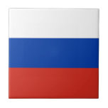 Ryssland Flagga Kakelplatta<br><div class="desc">Rysslands patriotiska flagga.</div>