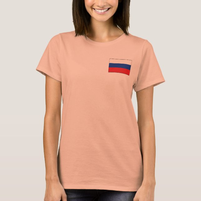 Ryssland Flagga + Karttröja Tee (Framsida)