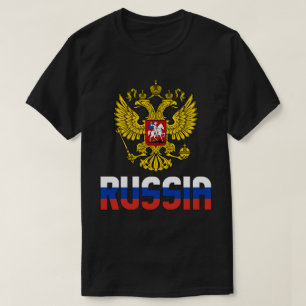 Ryssland Flagga och Jacka av Arm Patriotic T Shirt