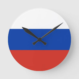 Ryssland Flagga Rund Klocka