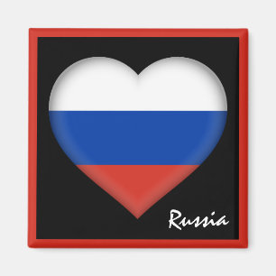 Ryssland flagga & Russian Heart helgdag Ryssland/s Magnet