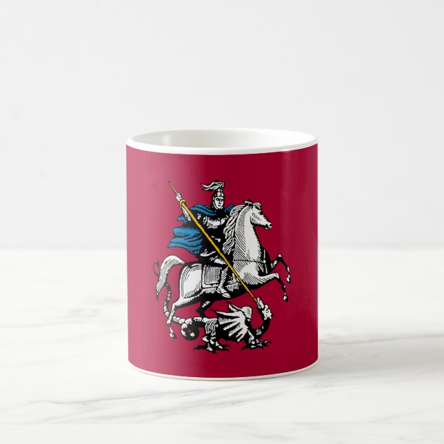 Ryssland-flagga symbol Sint George Knight Kaffemugg (Center)