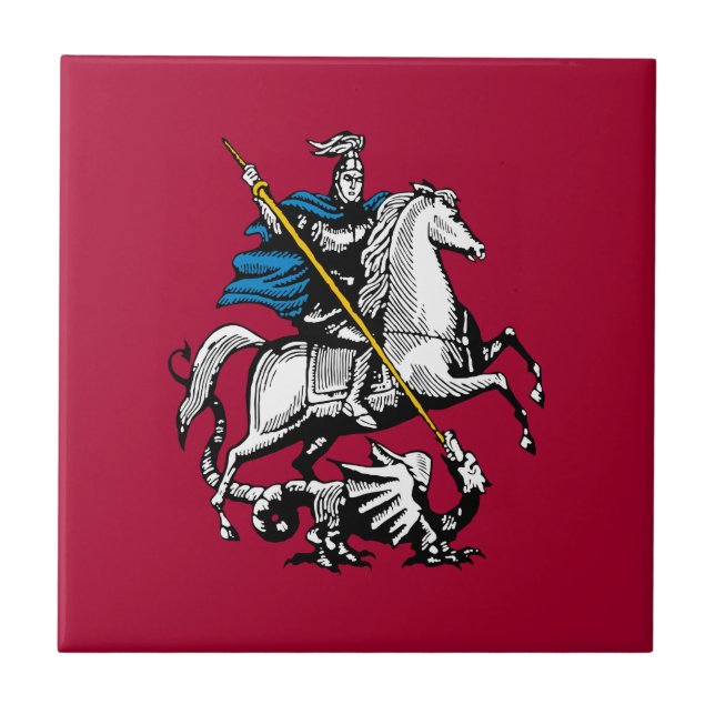 Ryssland-flagga symbol Sint George Knight Kakelplatta (Framsidan)