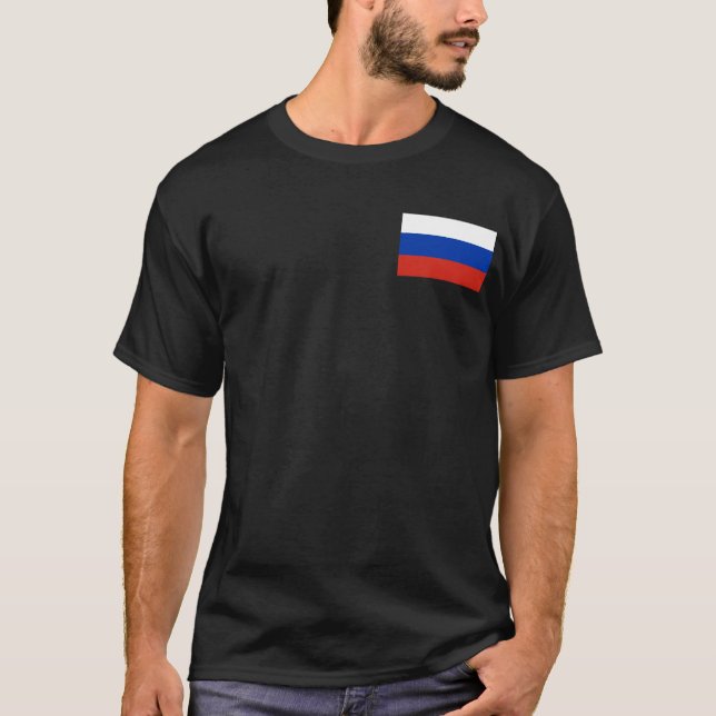 Ryssland Flagga T Shirt (Framsida)