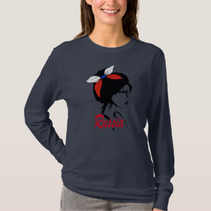 Ryssland Girl Russian Women Russian flagga  T Shirt
