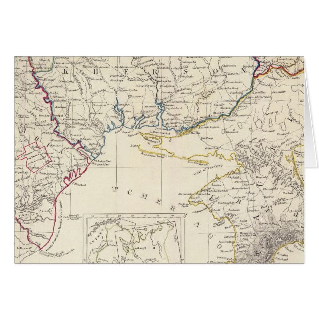 Ryssland i Europa Del VIII med index karta Hälsningskort (Framsidan Horizontal)