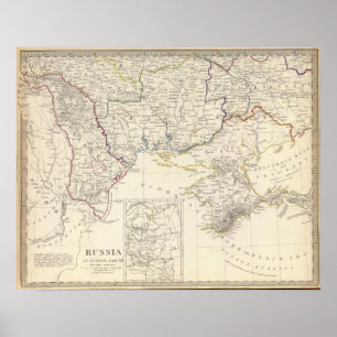 Ryssland i Europa del VIII med indexkartan Poster