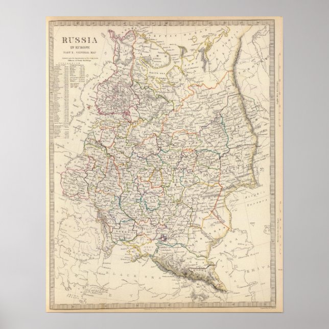 Ryssland i Europa i karta Poster (Framsidan)